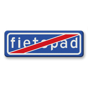 Verkeersbord RVV G14 - Einde fietspad Verkeersbord RVV G14 - Einde fietspad