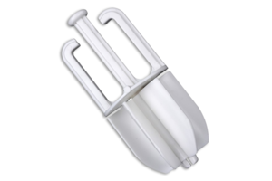 Plastic hooks on cone for barrier chain