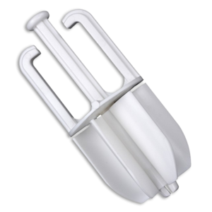 Plastic hooks on cone for barrier chain Plastic hooks on cone for barrier chain
