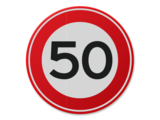 Verkeersbord RVV A01-50 - Maximum snelheid 50 km/u