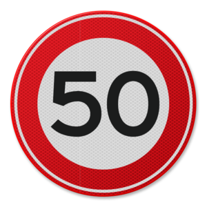 Verkeersbord RVV A01-50 - Maximum snelheid 50 km/u