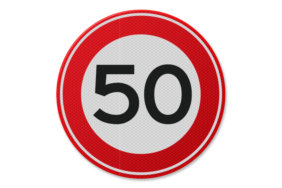 Traffic sign RVV A01-50 - Maximum speed 50km/h