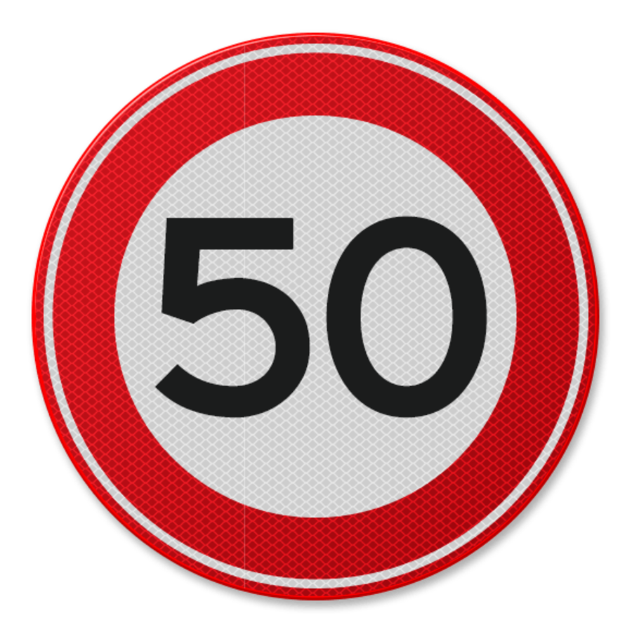Traffic sign RVV A01-50 - Maximum speed 50km/h