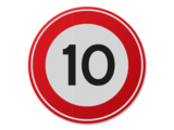 Traffic sign RVV A01-10 - Maximum speed 10 km/h