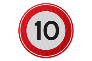 Verkeersbord RVV A01-10 - Maximum snelheid 10 km/u