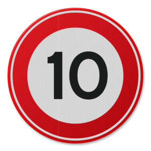 Traffic sign RVV A01-10 - Maximum speed 10 km/h