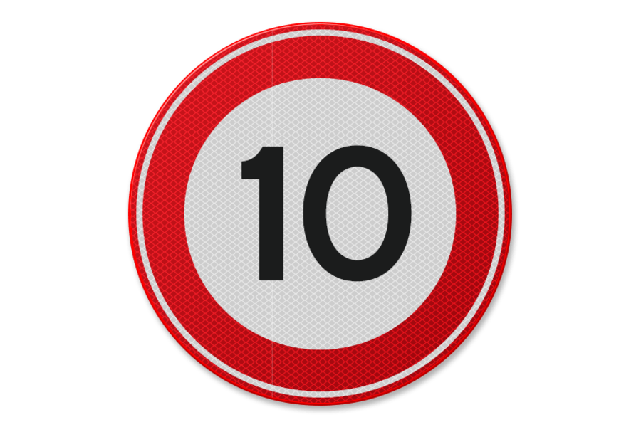 Traffic sign RVV Maximum speed 10 km/h - Traffic Safety Systems
