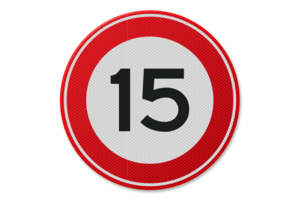 Verkeersbord RVV A01-15 - Maximum snelheid 15 km/u Verkeersbord RVV A01-15 - Maximum snelheid 15 km/u