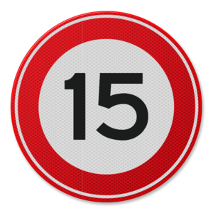 Traffic sign RVV A01-15 - Maximum speed 15 km/h