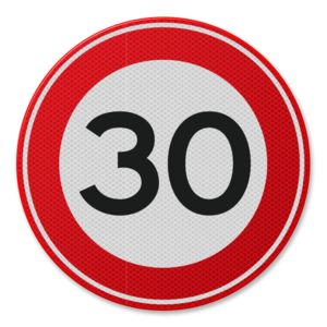 Traffic sign RVV A01-30 - Maximum speed 30 km/h Traffic sign RVV A01-30 - Maximum speed 30 km/h
