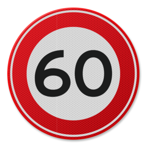 Traffic sign RVV A01-60 - Maximum speed 60 km/h Traffic sign RVV A01-60 - Maximum speed 60 km/h
