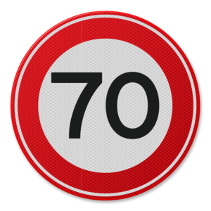 Verkeersbord RVV A01-70 - Maximum snelheid 70 km/u