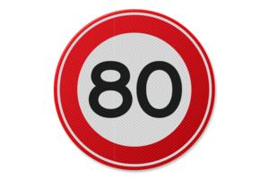 Traffic sign RVV A01-80 - Maximum speed 80 km/h Traffic sign RVV A01-80 - Maximum speed 80 km/h