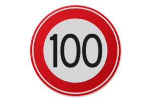 Verkeersbord RVV A01-100 - Maximum snelheid 100 km/u