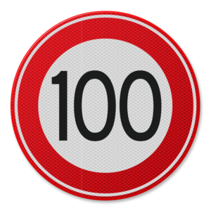 Verkeersbord RVV A01-100 - Maximum snelheid 100 km/u