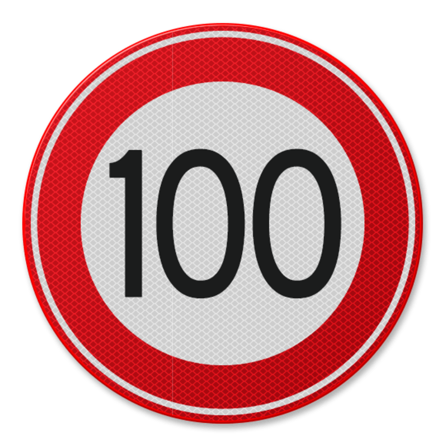 Traffic sign RVV A01-100 - Maximum speed 100 km/h