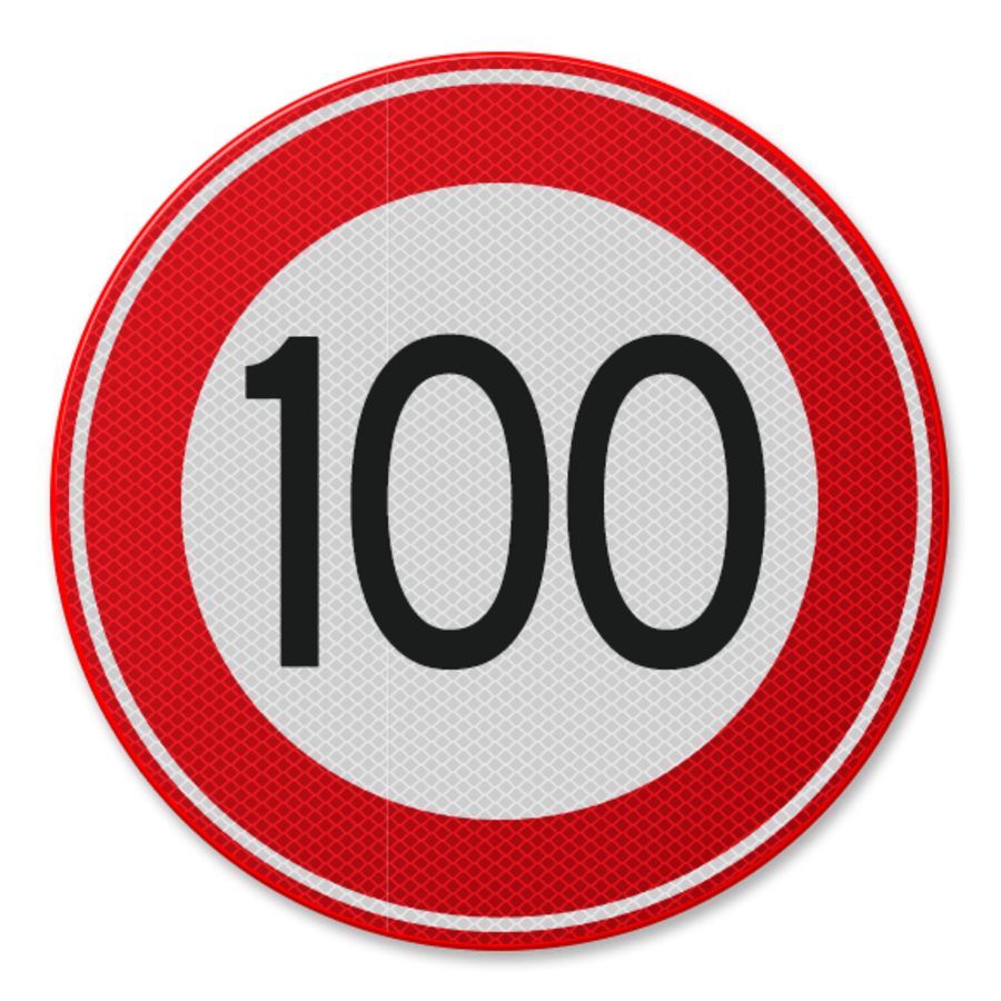 Verkeersbord RVV A01-100 - Maximum snelheid 100 km/u