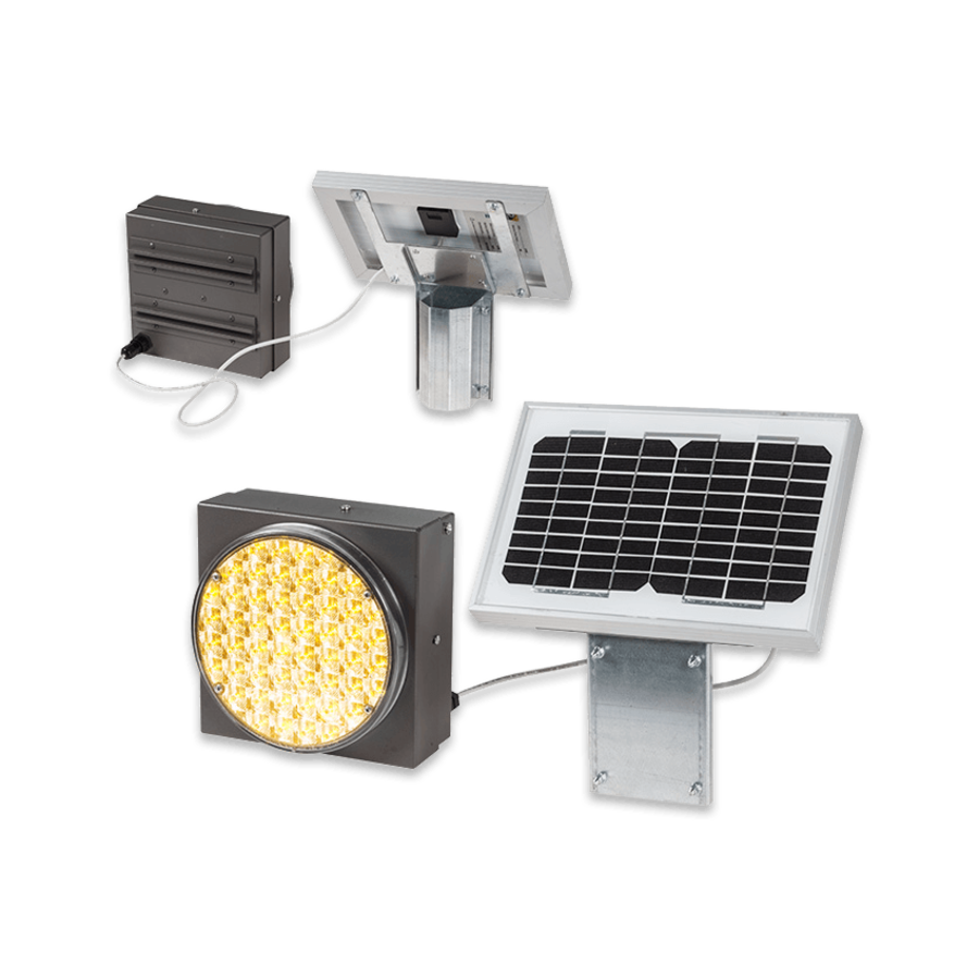 Voorwaarschuwingssein Solar LED 1x 200 mm Voorwaarschuwingssein Solar LED 1x 200 mm
