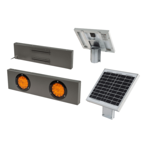Voorwaarschuwingssein Solar LED 2x 100 mm. Voorwaarschuwingssein Solar LED 2x 100 mm.
