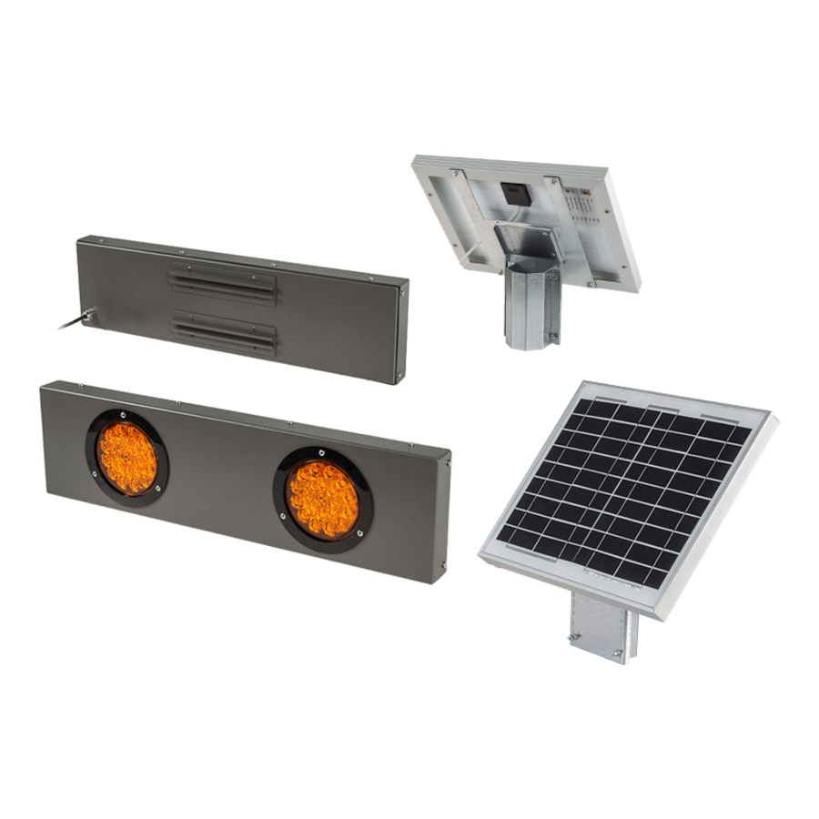 Voorwaarschuwingssein Solar LED 2x 100 mm. Voorwaarschuwingssein Solar LED 2x 100 mm.