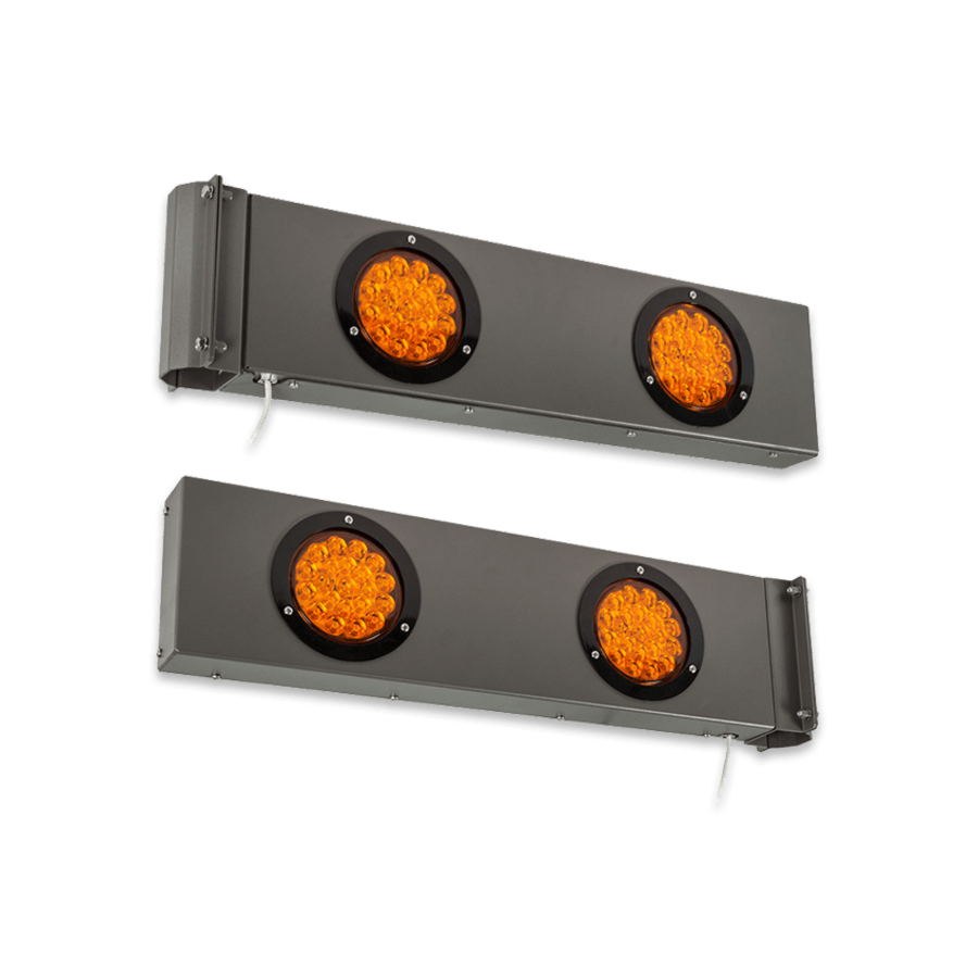 Voorwaarschuwingssein Solar LED 2x 100 mm. Voorwaarschuwingssein Solar LED 2x 100 mm.