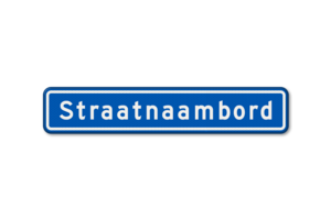 Straatnaambord DOR 14 tekens 800x150mm Straatnaambord DOR 14 tekens 800x150mm