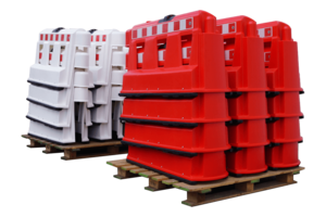 Barrier traffic separator - Red/white - 36 pieces - Stackable Barrier traffic separator - Red/white - 36 pieces - Stackable