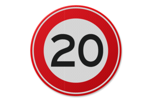 Verkeersbord RVV A01-20 - Maximum snelheid 20 km/u Verkeersbord RVV A01-20 - Maximum snelheid 20 km/u