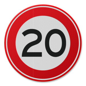 Traffic sign RVV A01-20 - Maximum speed 20 km/h Traffic sign RVV A01-20 - Maximum speed 20 km/h