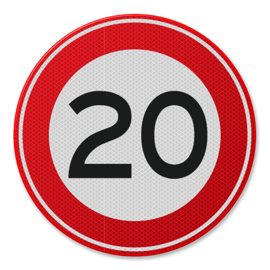 Traffic sign RVV A01-20 - Maximum speed 20 km/h Traffic sign RVV A01-20 - Maximum speed 20 km/h