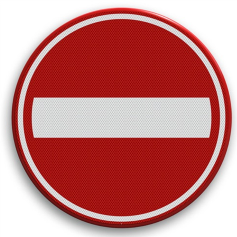 Shipping Sign A.1a - Entry, exit or passage permanent prohibited Shipping Sign A.1a - Entry, exit or passage permanent prohibited