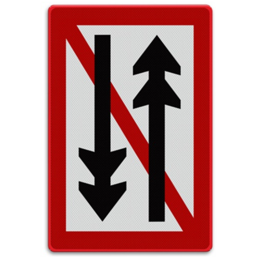 Scheepvaartbord A.4.1 - Ontmoeten en voorbijlopen samenstellen onderling verboden Scheepvaartbord A.4.1 - Ontmoeten en voorbijlopen samenstellen onderling verboden