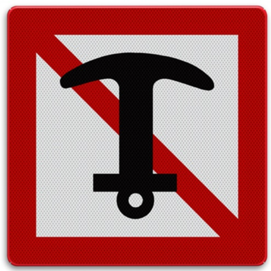 Shipping Sign BPR A.6 - No anchorage and towing of anchors, cables and chains