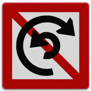 Shipping Sign A.8 - Forbidden to turn