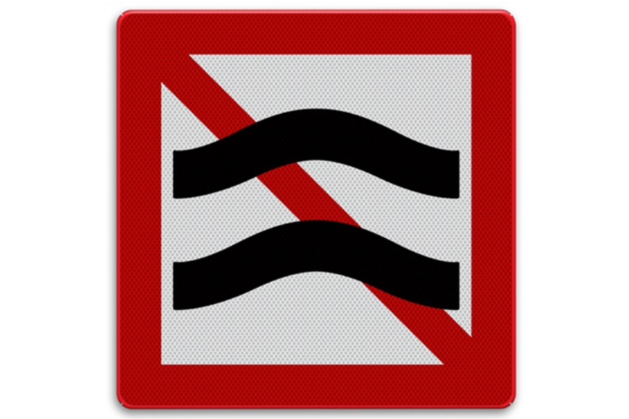 Shipping Sign A.9 - Forbidden to cause annoying water movements