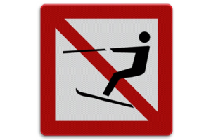 Shipping sign A.14 - Forbidden to water ski Shipping sign A.14 - Forbidden to water ski