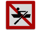 Scheepvaartbord A.16 - Verboden voor door spierkracht voortbewogen schepen