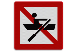 Shipping sign A.16 - Prohibited for ships propelled by muscle power Shipping sign A.16 - Prohibited for ships propelled by muscle power