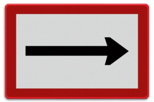 Shipping sign B.1a - Obligation to sail in the direction indicated by the arrow Shipping sign B.1a - Obligation to sail in the direction indicated by the arrow