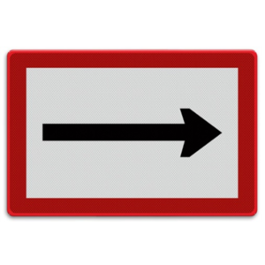 Scheepvaartbord B.1a - Verplichting te varen in de richting aangegeven door de pijl Scheepvaartbord B.1a - Verplichting te varen in de richting aangegeven door de pijl