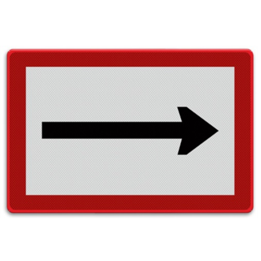 Scheepvaartbord B.1a - Verplichting te varen in de richting aangegeven door de pijl Scheepvaartbord B.1a - Verplichting te varen in de richting aangegeven door de pijl