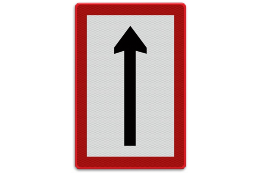 Shipping sign B.1b - Obligation to sail in the direction indicated by the arrow