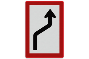 Scheepvaartbord B.2b - Verplichting zich naar de stuurboordzijde te begeven Scheepvaartbord B.2b - Verplichting zich naar de stuurboordzijde te begeven