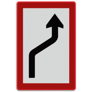 Scheepvaartbord B.2b - Verplichting zich naar de stuurboordzijde te begeven