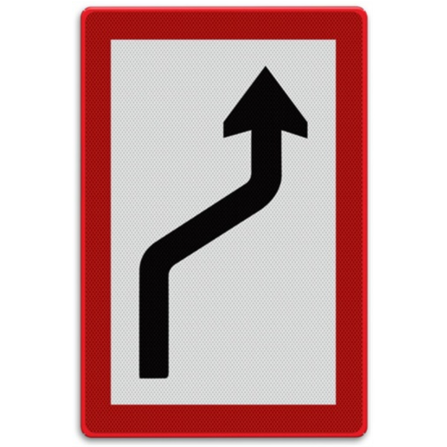 Scheepvaartbord B.2b - Verplichting zich naar de stuurboordzijde te begeven Scheepvaartbord B.2b - Verplichting zich naar de stuurboordzijde te begeven