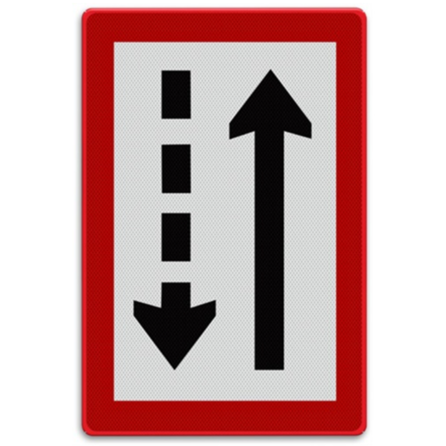 Scheepvaartbord B.3b - Verplichting zich aan de stuurboordzijde te houden Scheepvaartbord B.3b - Verplichting zich aan de stuurboordzijde te houden