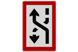 Shipping sign B.4a - Obligation to go to port side Shipping sign B.4a - Obligation to go to port side