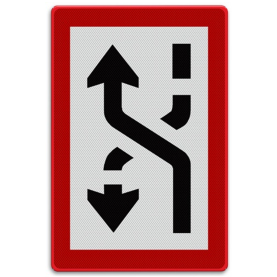 Scheepvaartbord B.4a - Verplichting zich naar de bakboordzijde te begeven Scheepvaartbord B.4a - Verplichting zich naar de bakboordzijde te begeven