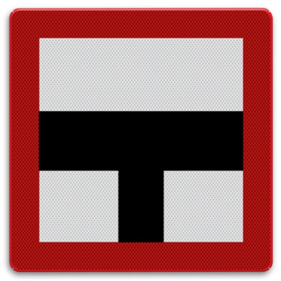 Shipping sign B.9a - Obligation not to enter the main fairway ... Shipping sign B.9a - Obligation not to enter the main fairway ...