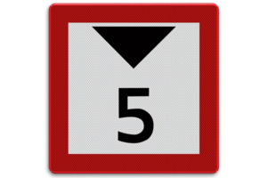 Scheepvaartbord C.2 - Beperkte doorvaarthoogte Scheepvaartbord C.2 - Beperkte doorvaarthoogte
